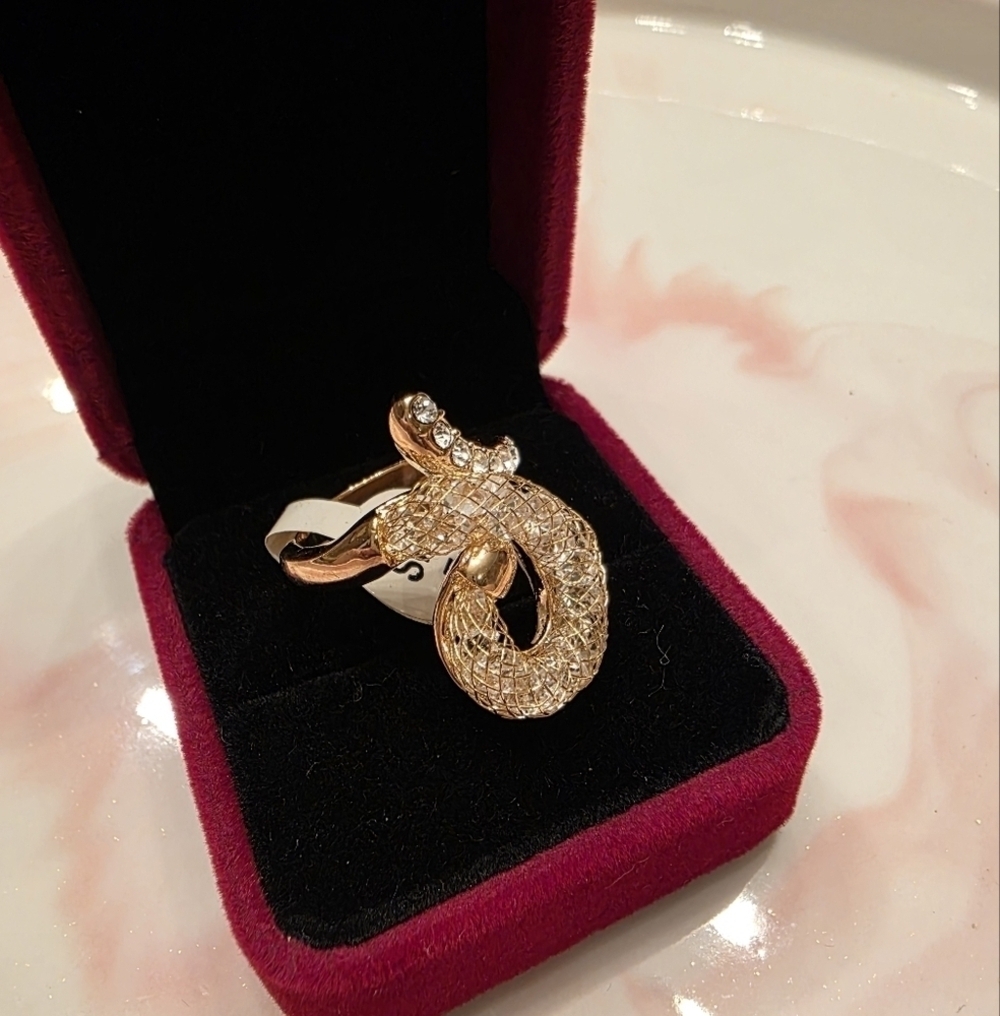 Modern Ring With Crushed Crystal - Picture 3 of 4
